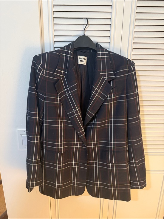 Aritzia Jackets & Blazers - Aritzia Navy Plaid Blazer